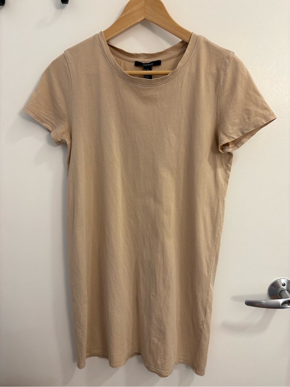 Forever 21 Beige Mini T-Shirt Dress